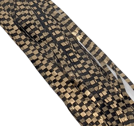 Hareline Boothe's Barred Matrix Fly Fiber Black Gold #2 Flash, Wing Materials
