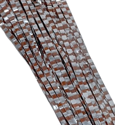 Hareline Boothe's Barred Matrix Fly Fiber Orange Silver #7 Flash, Wing Materials