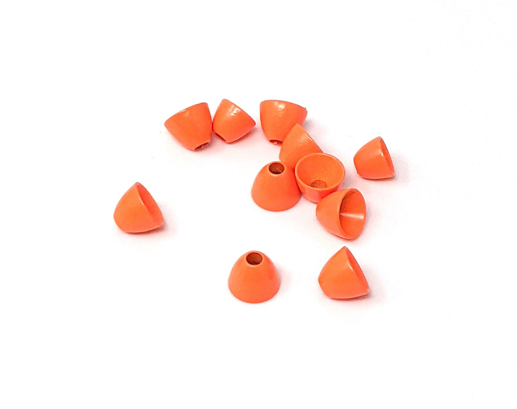 Hareline Brass Cone Heads Fl Orange / Large Beads, Eyes, Coneheads