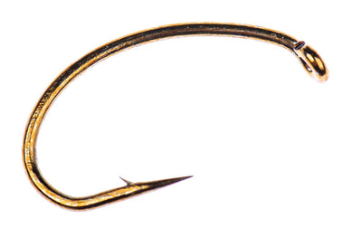 Hareline Core C1120 Curved Nymph and Scud Bronze Hook #6 Hooks