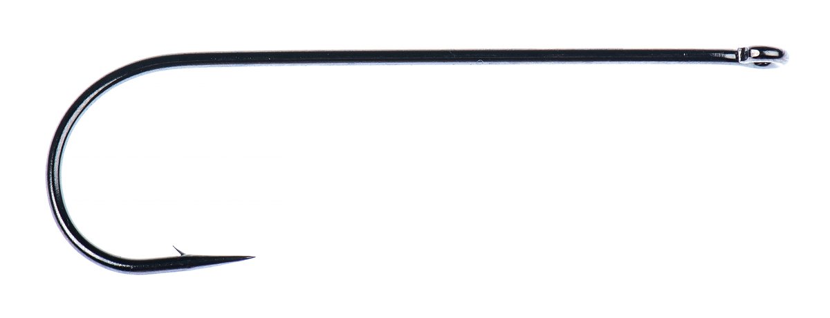 Hareline Core C2461 Long Shank Aberdeen Black Nickel Hook #1 Hooks