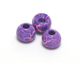 Hareline Crackle Slotted Tungsten Beads Purple/Fl Pink / 1/8 3.3mm Beads, Eyes, Coneheads