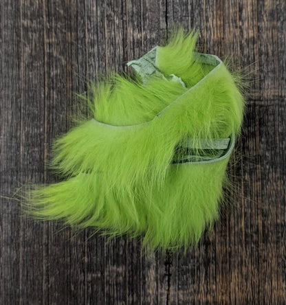 Hareline Crosscut Rabbit Strips Lime Green Hair, Fur