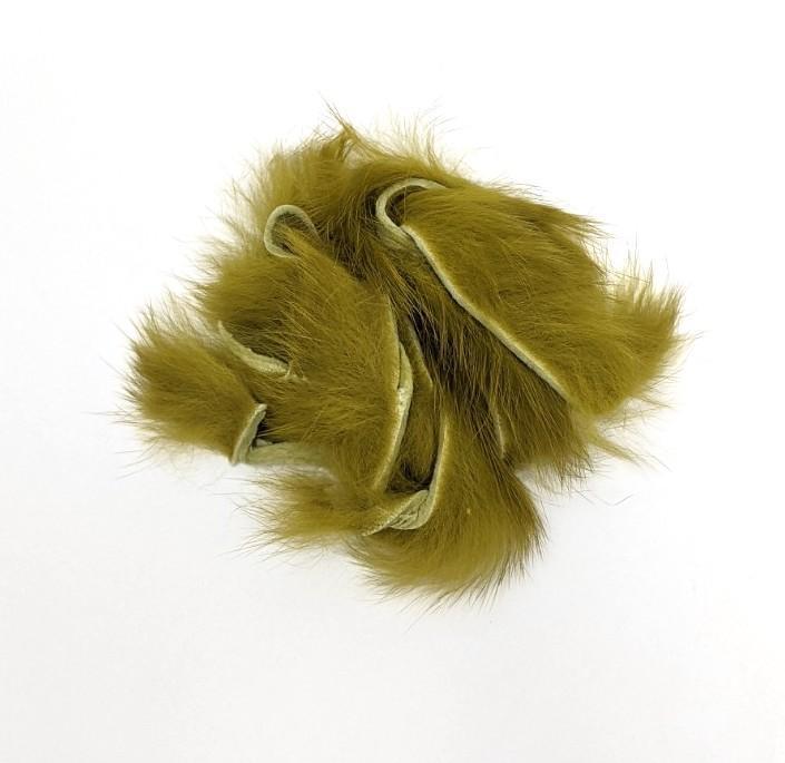 Hareline Crosscut Rabbit Strips Olive Hair, Fur