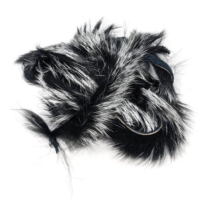 Hareline Crosscut Shimmer Rabbit Strips 1 Black with Silver Shimmer Hair, Fur