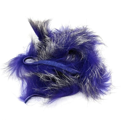 Hareline Crosscut Shimmer Rabbit Strips 5 Purple with Silver Shimmer Hair, Fur