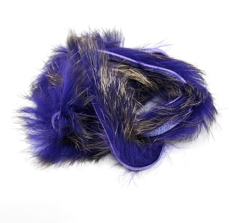 Hareline Crosscut Shimmer Rabbit Strips 6 Purple with Gold Shimmer Hair, Fur