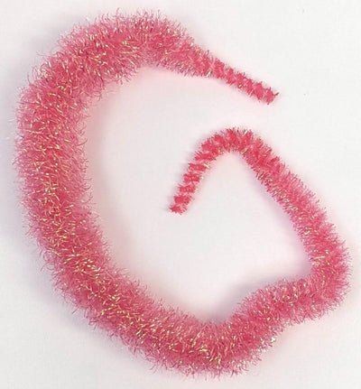 Hareline Crystal Tails 9 Inch #188 Hot Pink Chenilles, Body Materials