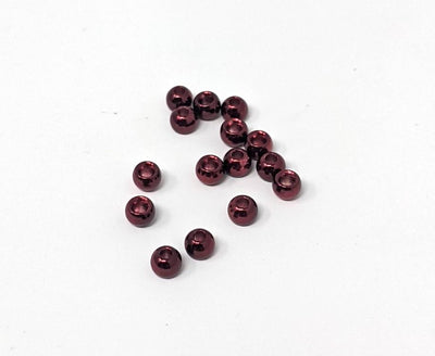 Hareline Dazzle Brass Bead 24 Pack Blood Red #21 / 3/32 Beads, Eyes, Coneheads