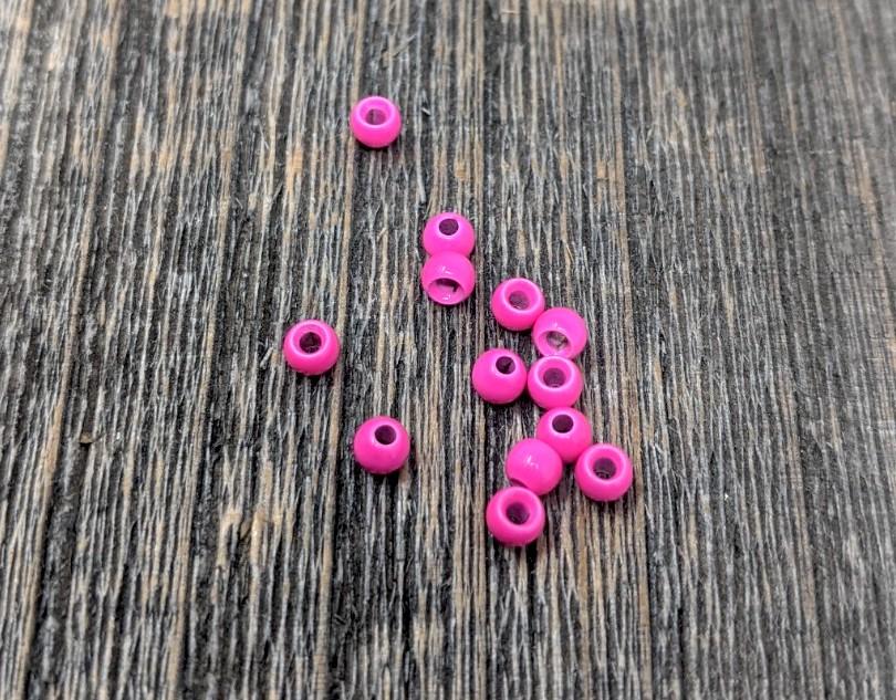 Hareline Dazzle Brass Bead 24 Pack Fl Pink #138 / 1/8 Beads, Eyes, Coneheads