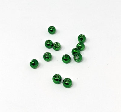 Hareline Dazzle Brass Bead 24 Pack Metallic Caddis Green #49 / 5/64" Beads, Eyes, Coneheads