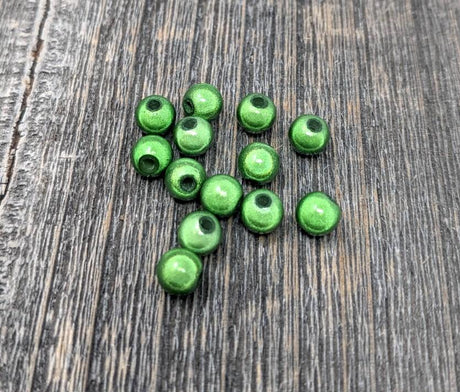 Hareline Dubbin 3D Beads Green Olive Beads, Eyes, Coneheads