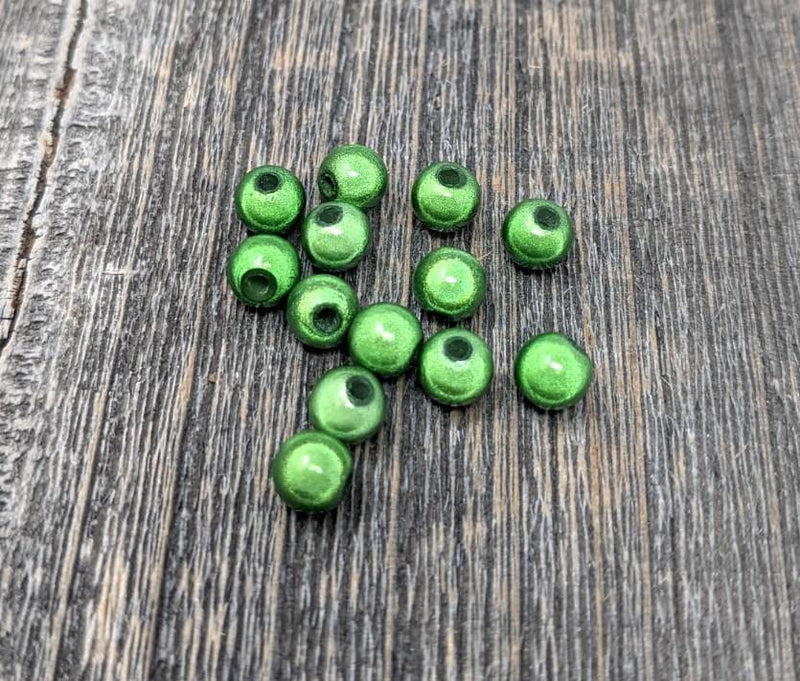 Hareline Dubbin 3D Beads Green Olive Beads, Eyes, Coneheads