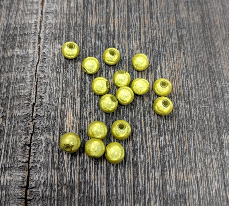 Hareline Dubbin 3D Beads Yellow Olive Beads, Eyes, Coneheads