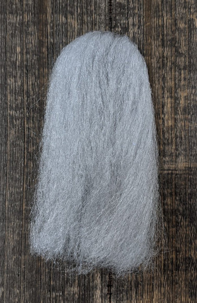 Hareline Dubbin Ice Fur Silver Gray Flash, Wing Materials