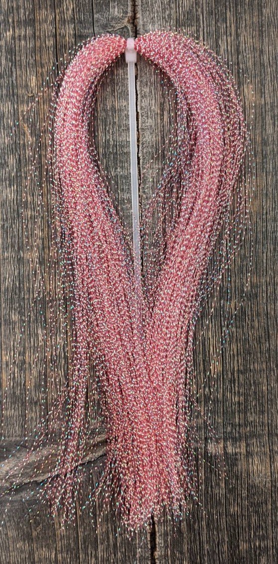 Hareline Dubbin Krystal Flash Pink Flash, Wing Materials