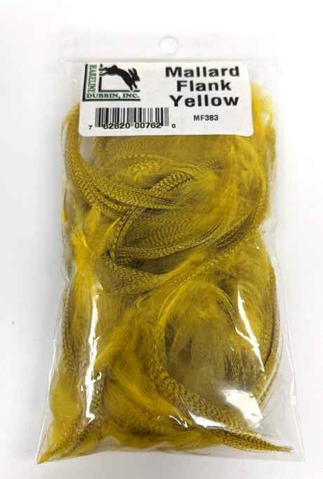 Hareline Dubbin Mallard Flank Yellow #383 Saddle Hackle, Hen Hackle, Asst. Feathers