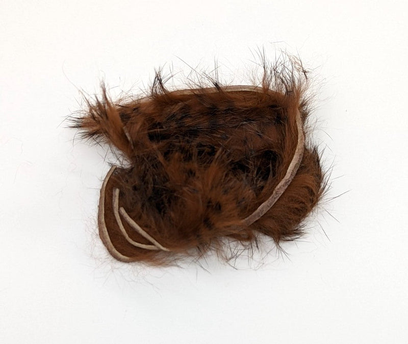 Hareline Dubbin Micro Pulsator Rabbit Strips Black Barred Medium Brown Hair, Fur