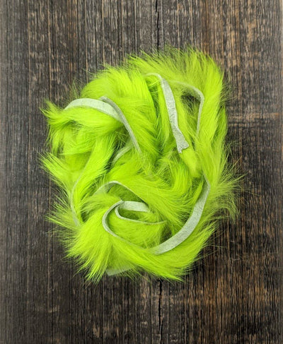 Hareline Dubbin Micro Rabbit Strips Chartreuse Hair, Fur