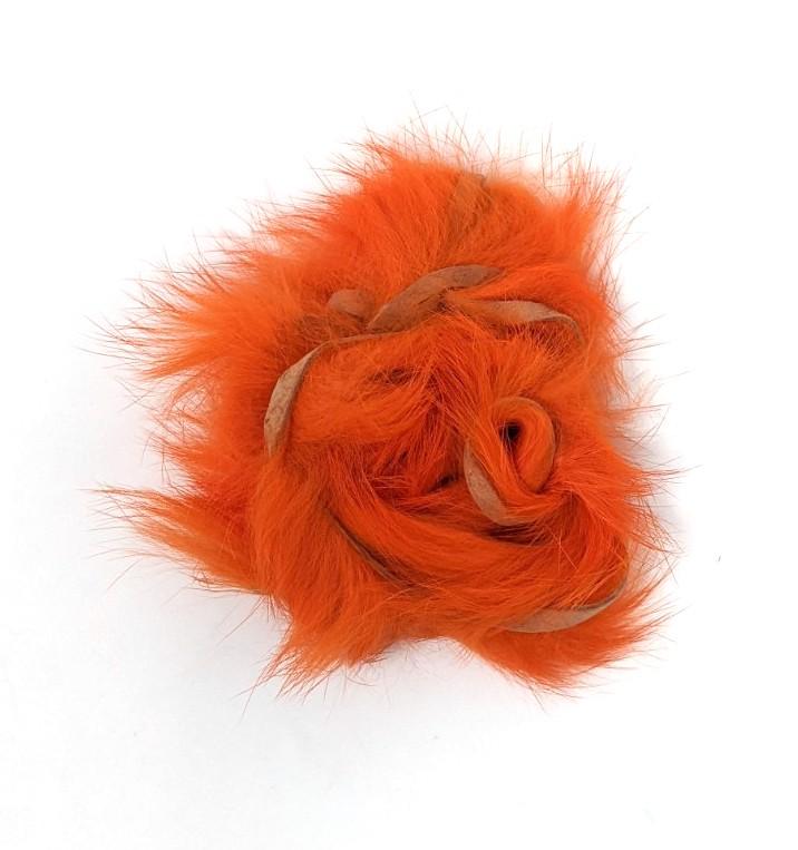 Hareline Dubbin Micro Rabbit Strips Hot Orange Hair, Fur