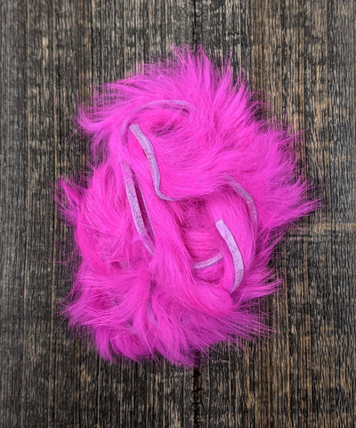 Hareline Dubbin Micro Rabbit Strips Hot Pink Hair, Fur