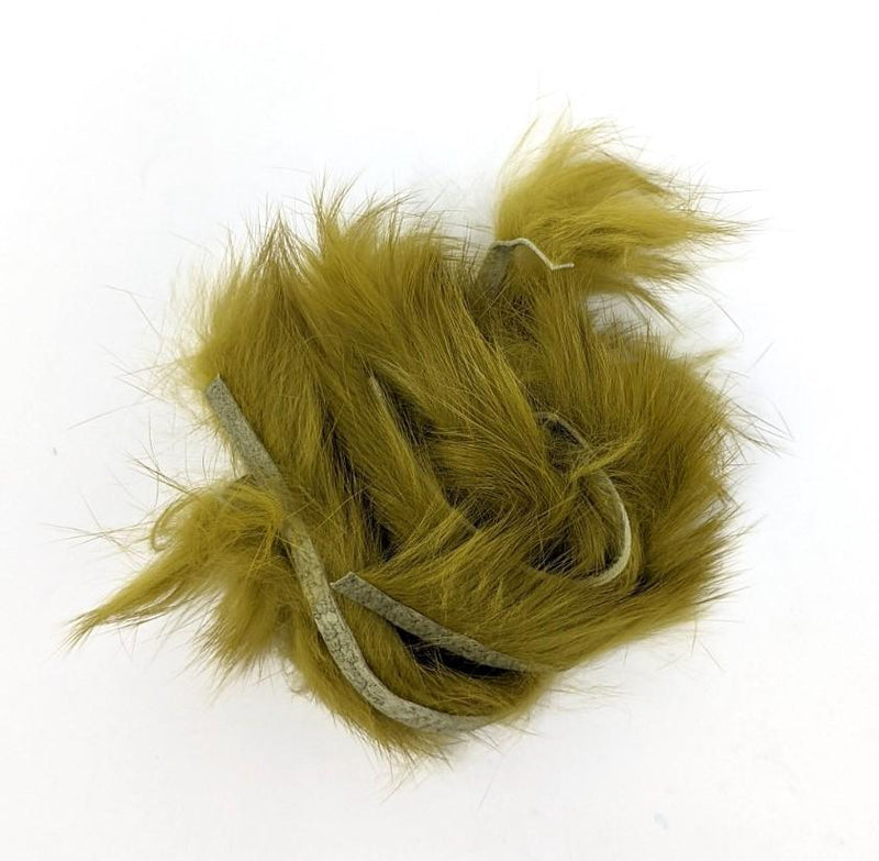 Hareline Dubbin Micro Rabbit Strips Olive Hair, Fur