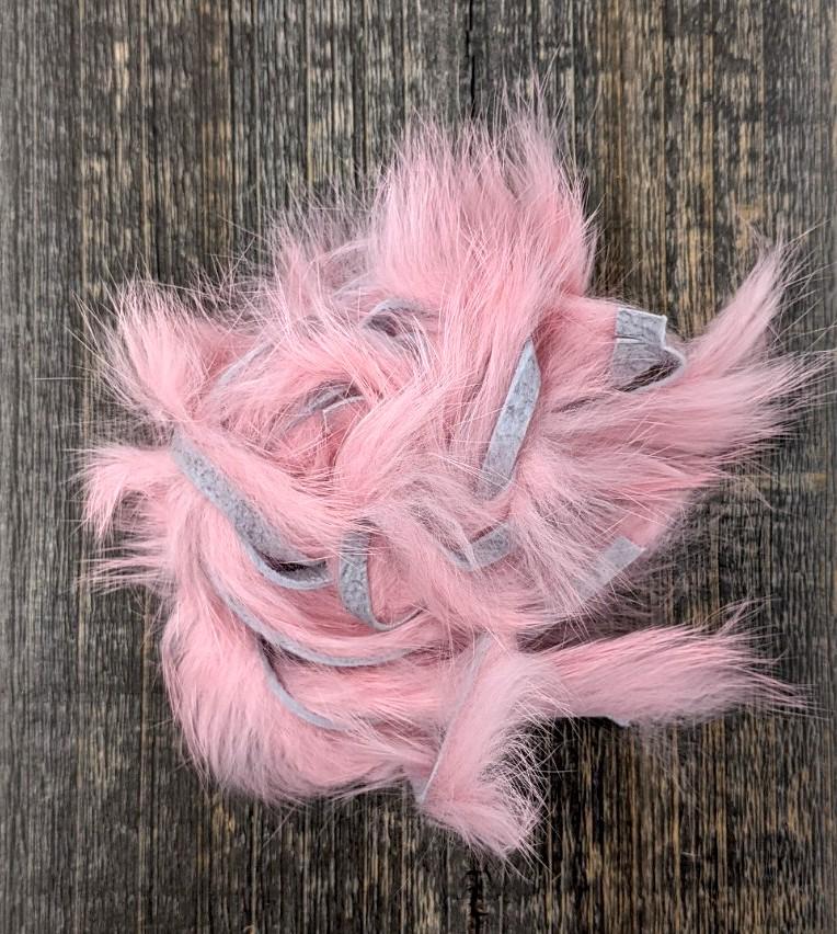 Hareline Dubbin Micro Rabbit Strips Salmon Pink Hair, Fur