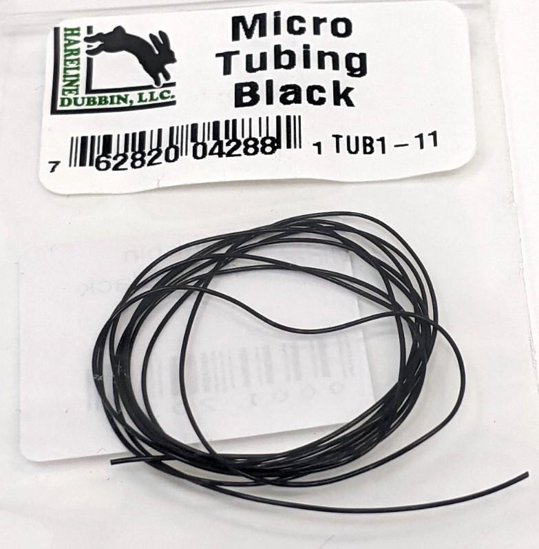 Hareline Dubbin Micro Tubing Black Chenilles, Body Materials