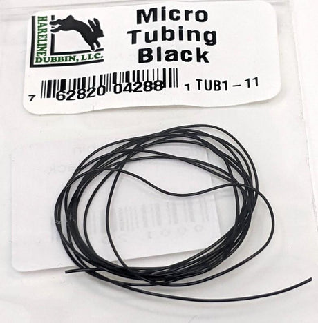 Hareline Dubbin Micro Tubing Black Chenilles, Body Materials