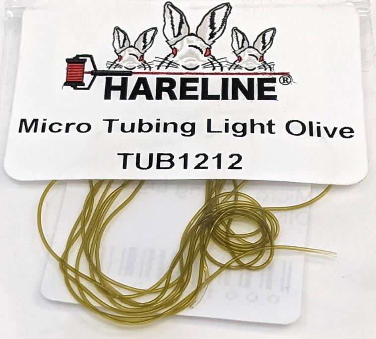 Hareline Dubbin Micro Tubing Light Olive Chenilles, Body Materials