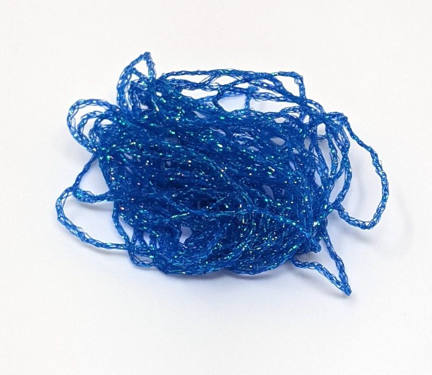 Hareline Dubbin Midge Diamond Braid Blue Chenilles, Body Materials