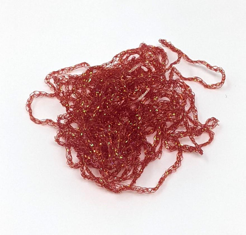 Hareline Dubbin Midge Diamond Braid Red Chenilles, Body Materials