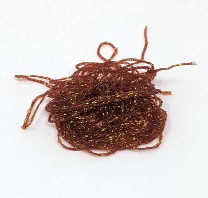 Hareline Dubbin Midge Diamond Braid Rust Chenilles, Body Materials