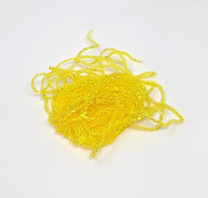 Hareline Dubbin Midge Diamond Braid Yellow Chenilles, Body Materials
