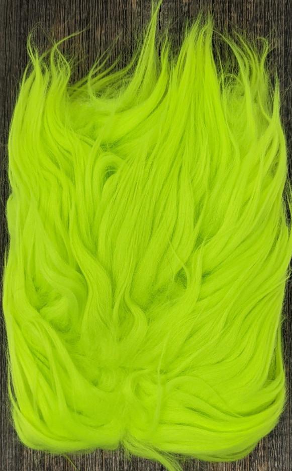 Hareline Dubbin Pseudo Hair Fl. Chartreuse Flash, Wing Materials