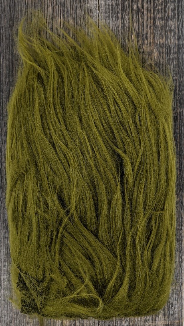 Hareline Dubbin Pseudo Hair Golden Olive Flash, Wing Materials