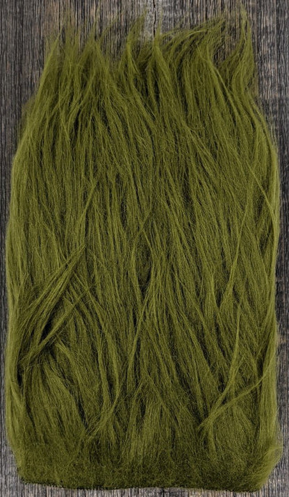 Hareline Dubbin Pseudo Hair Olive Flash, Wing Materials