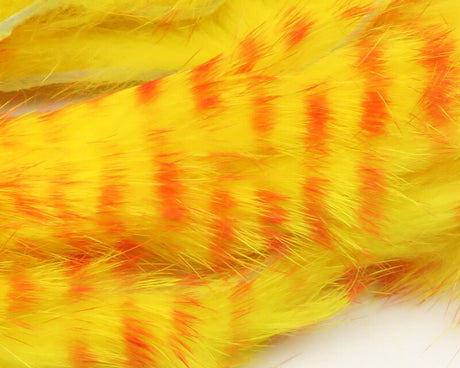 Hareline Dubbin Red Barred Magnum Rabbit Strips Yellow Barred Red #384 Hair, Fur