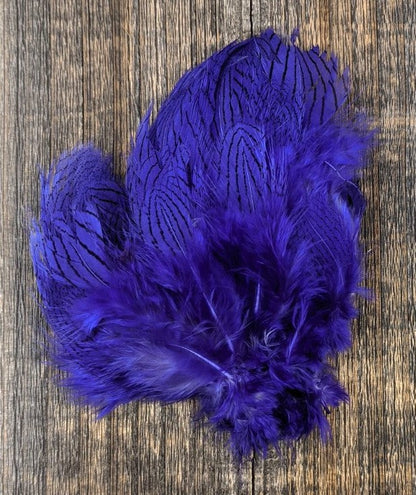 Hareline Dubbin Silver Pheasant Body Feathers Purple Saddle Hackle, Hen Hackle, Asst. Feathers