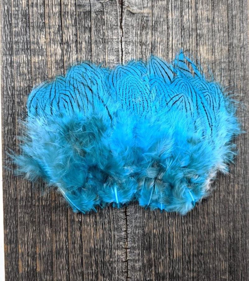 Hareline Dubbin Silver Pheasant Body Feathers Silver Doctor Blue Saddle Hackle, Hen Hackle, Asst. Feathers
