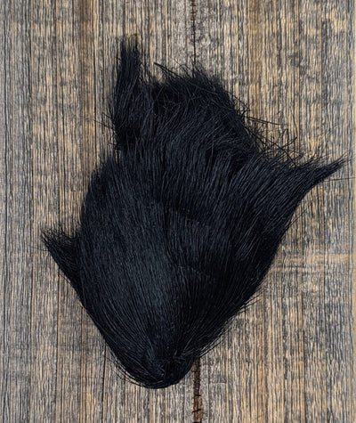 Hareline Dyed Deer Belly Hair Black Hair, Fur