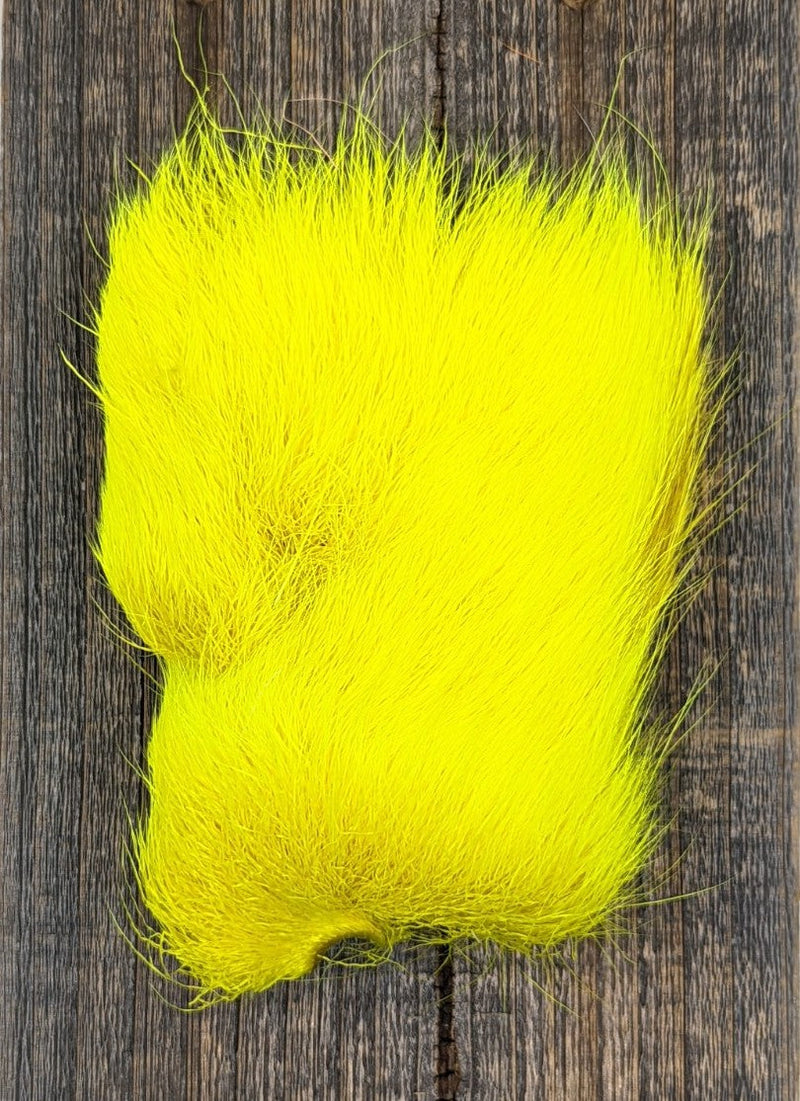 Hareline Dyed Deer Belly Hair Bright Yellow Hair, Fur
