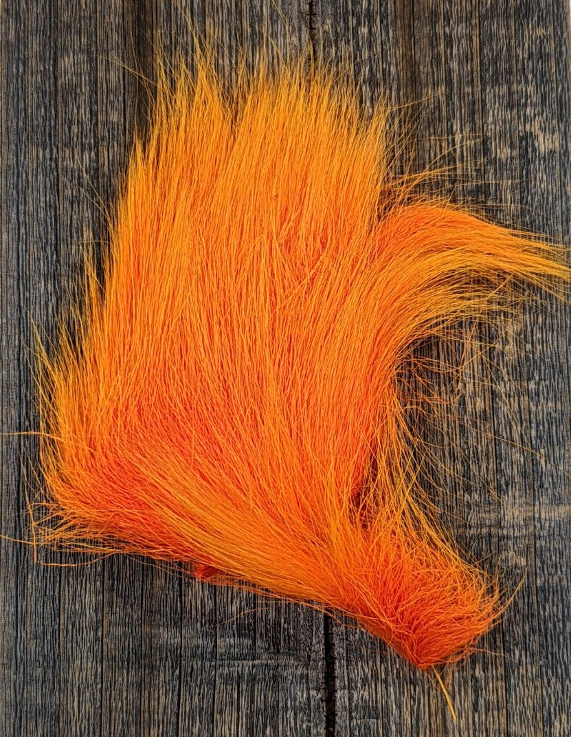 Hareline Dyed Deer Belly Hair Fl Orange Hair, Fur