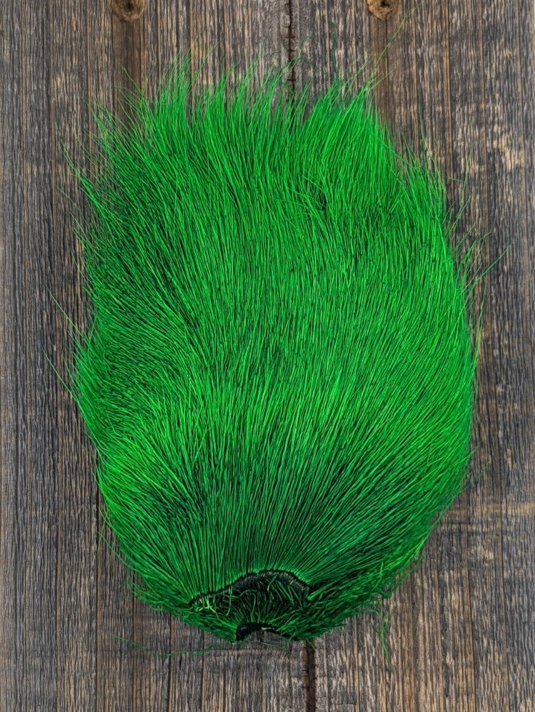 Hareline Dyed Deer Belly Hair Kelly Green Hair, Fur