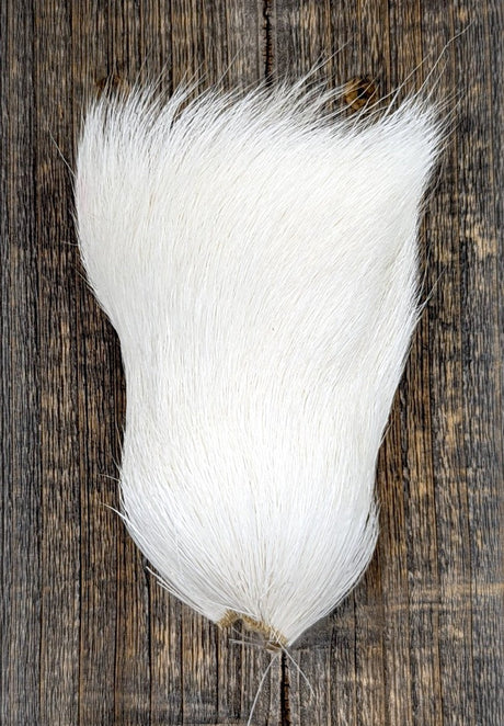 Hareline Dyed Deer Belly Hair White Hair, Fur