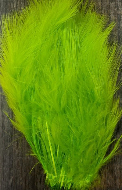 Hareline Extra Select Marabou Chartreuse Saddle Hackle, Hen Hackle, Asst. Feathers
