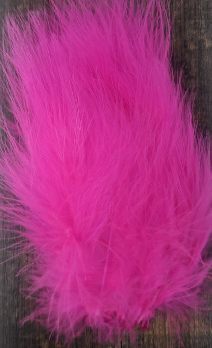 Hareline Extra Select Marabou Fl. Fuchsia Saddle Hackle, Hen Hackle, Asst. Feathers