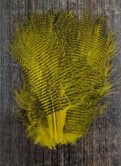 Hareline Fine Black Barred Marabou #383 Yellow Saddle Hackle, Hen Hackle, Asst. Feathers