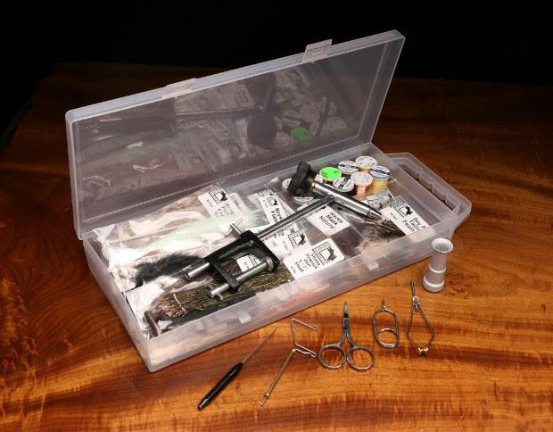 Hareline Fly Tying Materials Kit with Economy Tools and Vise