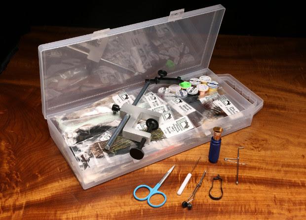 Hareline Fly Tying Materials Kit with Premium Tools and Vise